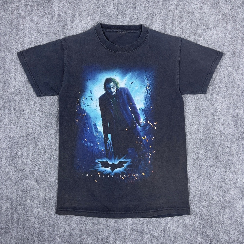 The Dark Knight Joker Movie T-Shirt Small Black Heath Ledger Batman Promo Tee